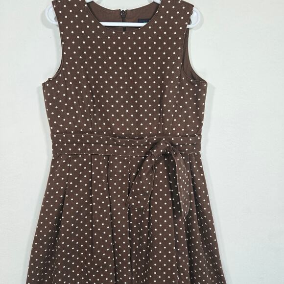 Mini Boden Brown Polka Dot Girls Dress. Size 7-8 - Picture 5 of 10